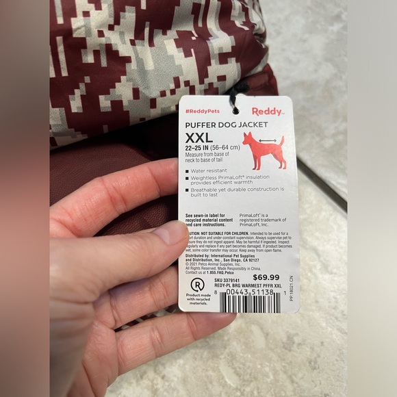 Reddy Winter Dog Jacket Size XXL - Picture 3 of 6